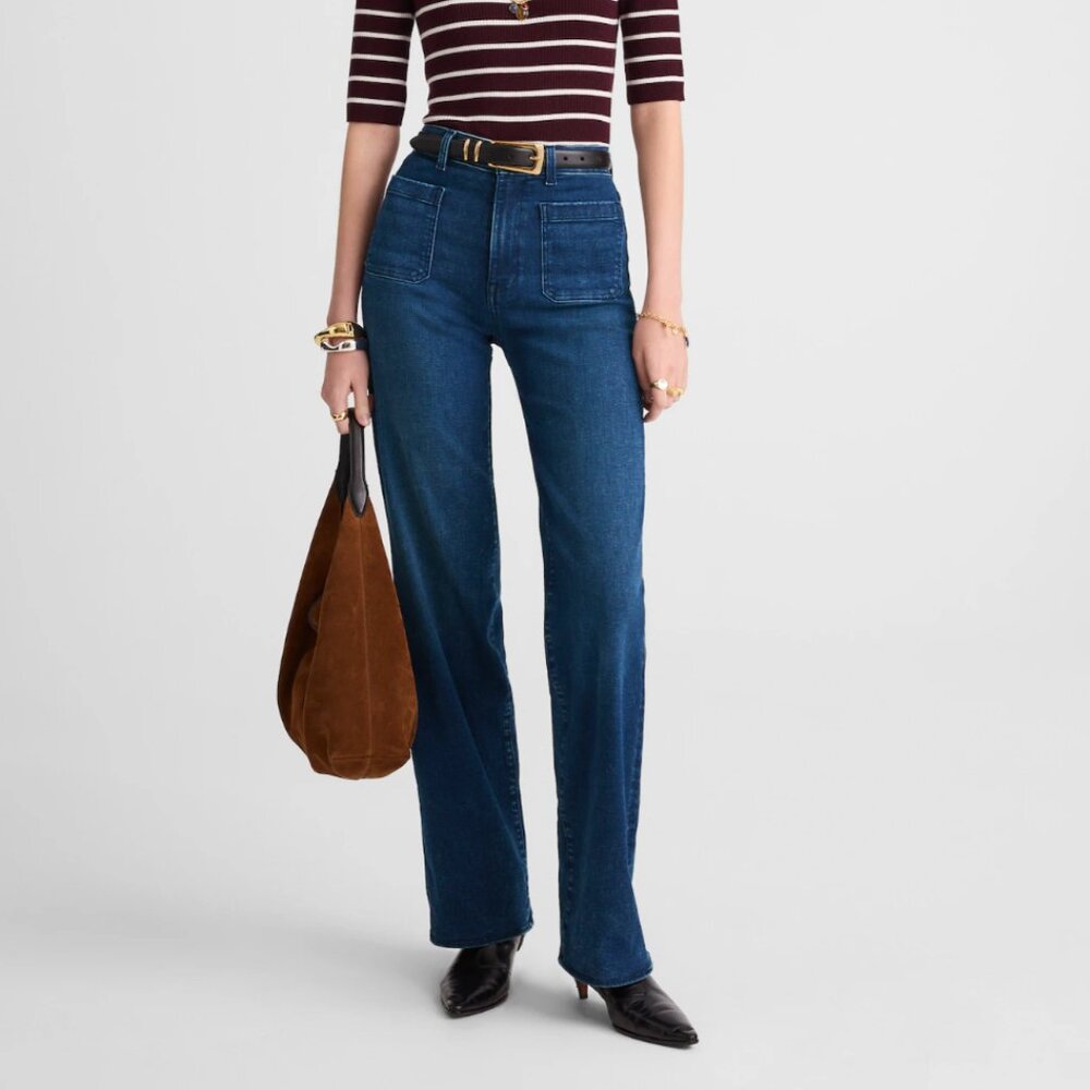 The Emmett Wide-Leg Full Length Jean: Patch Pocket Edition, Nighthawk Wash